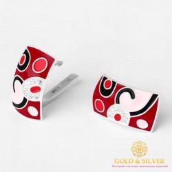 Серебряные Серьги 925 проба. Женские серьги с ювелирной эмалью 2646e