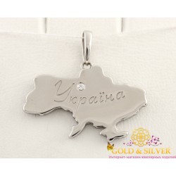 Срібний кулон "Мапа України" 39680
