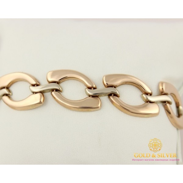 Gold & SilverЗолотой Браслет 585 проба. Женский браслет с красного и белого золота, Ролекс. 870032