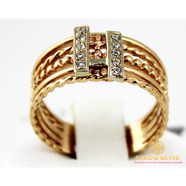 Gold & SilverЗолотое кольцо 585 проба. Женское Кольцо с красного и белого золота. 4,48 грамма. kv635i