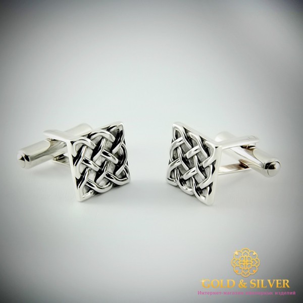 Серебряные запонки 925 проба. Запонки для мужчин рельефные 8244_1 , Gold & Silver Gold & Silver, Украина