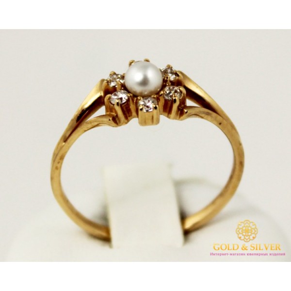 Золотое кольцо 585 проба. Женское Кольцо с красного золота с вставкой жемчуга. 2,36 грамма. kv335i , Gold & Silver Gold & Silver, Украина