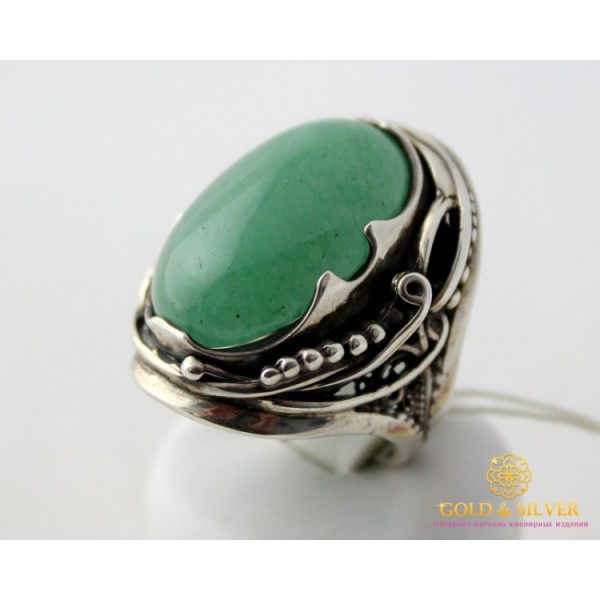 Серебряное Кольцо 925 проба. Женское кольцо Нефрит Дама 103291 , Gold &amp Silver Gold & Silver, Украина