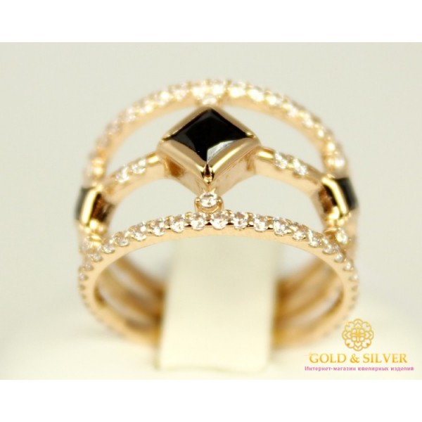 Золотое Кольцо 585 проба. Женское кольцо с красного золота, с фианитом 3,47 грамма 380097 , Gold & Silver Gold & Silver, Украина