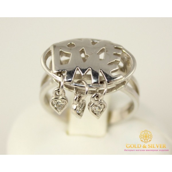 Серебряное кольцо 925 проба. Женское серебряное Кольцо Love Me 330751c , Gold & Silver Gold & Silver, Украина