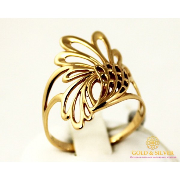 Gold & SilverЗолотое кольцо 585 проба. Женское Кольцо из красного золота, без камней. kb026i