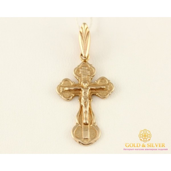 Золотой Крест 585 проба. Крестик с красного золота. kp009i , Gold & Silver Gold & Silver, Украина