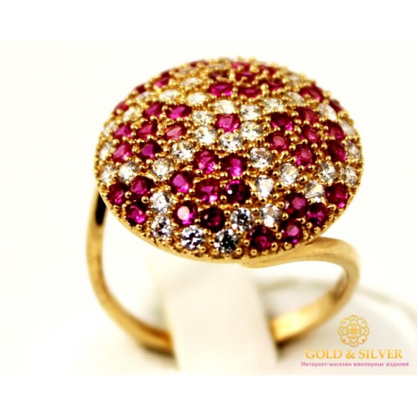 Gold & SilverЗолотое кольцо 585 проба. Женское Кольцо с Рубином из красного золота. 6,17 грамма. kv22303i